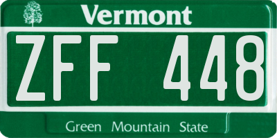 VT license plate ZFF448