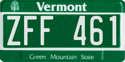 VT license plate ZFF461