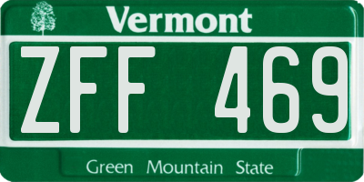 VT license plate ZFF469