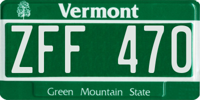 VT license plate ZFF470
