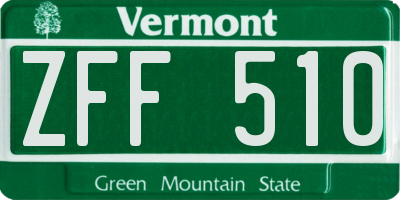 VT license plate ZFF510