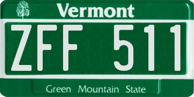 VT license plate ZFF511