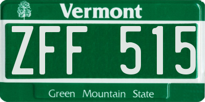 VT license plate ZFF515