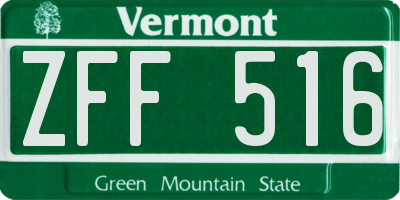 VT license plate ZFF516