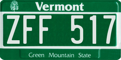 VT license plate ZFF517