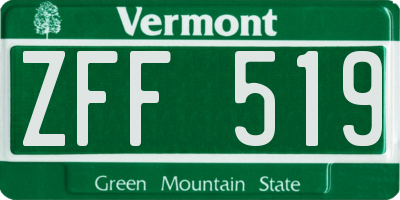 VT license plate ZFF519