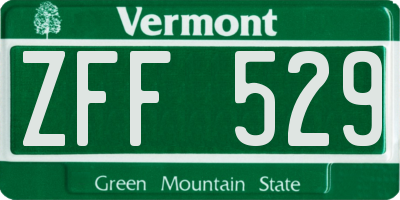 VT license plate ZFF529
