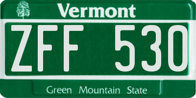 VT license plate ZFF530