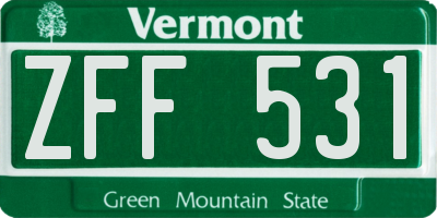 VT license plate ZFF531