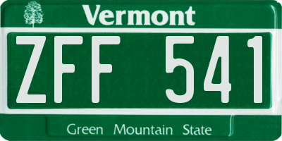 VT license plate ZFF541