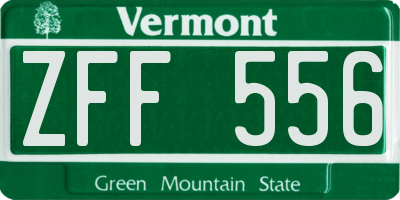 VT license plate ZFF556