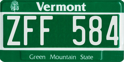 VT license plate ZFF584