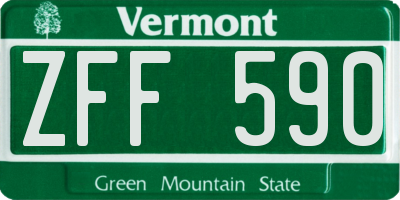 VT license plate ZFF590