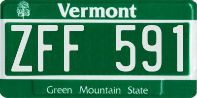 VT license plate ZFF591
