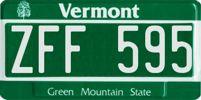 VT license plate ZFF595
