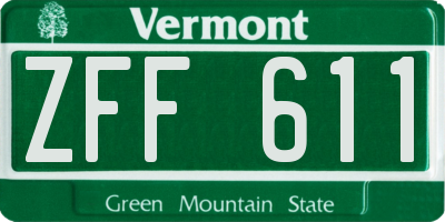VT license plate ZFF611