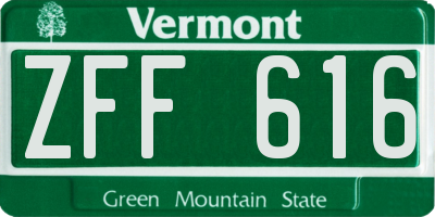 VT license plate ZFF616