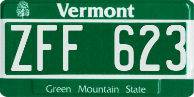 VT license plate ZFF623