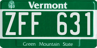 VT license plate ZFF631