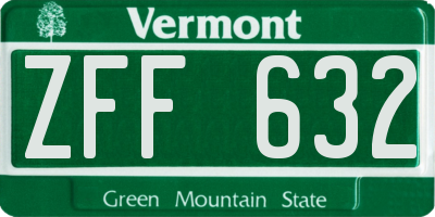 VT license plate ZFF632