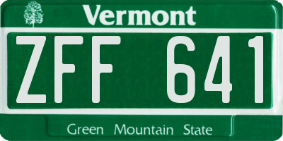 VT license plate ZFF641