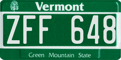VT license plate ZFF648