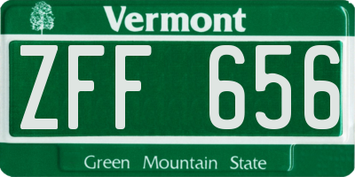 VT license plate ZFF656