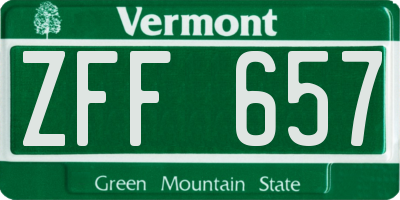 VT license plate ZFF657