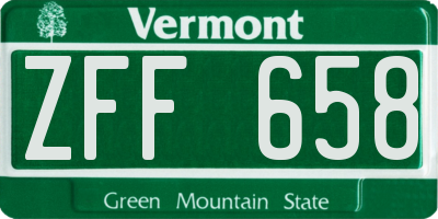 VT license plate ZFF658