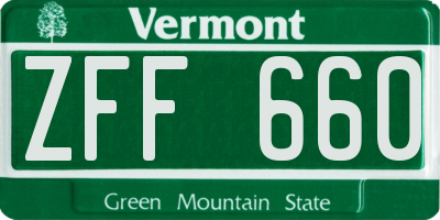 VT license plate ZFF660