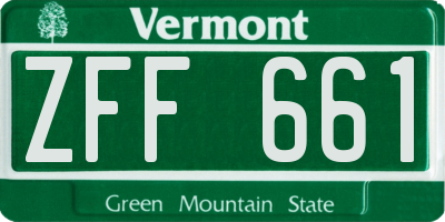 VT license plate ZFF661