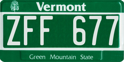 VT license plate ZFF677