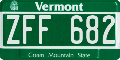 VT license plate ZFF682