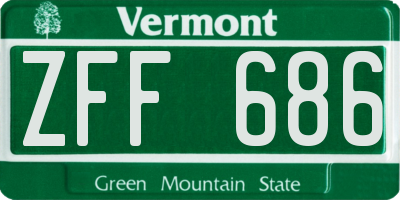 VT license plate ZFF686