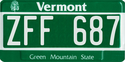 VT license plate ZFF687