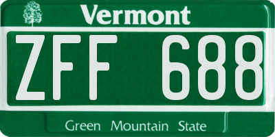 VT license plate ZFF688