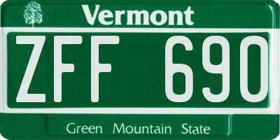 VT license plate ZFF690