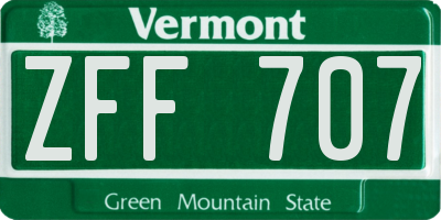 VT license plate ZFF707