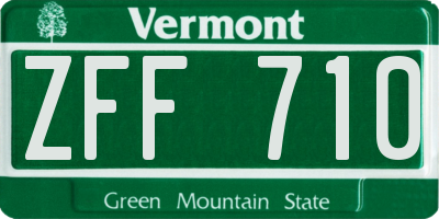 VT license plate ZFF710