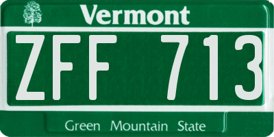 VT license plate ZFF713