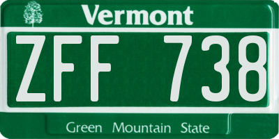 VT license plate ZFF738
