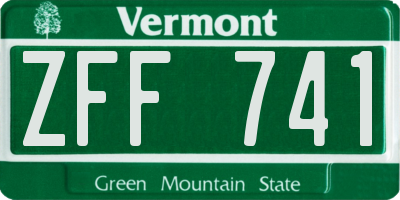 VT license plate ZFF741