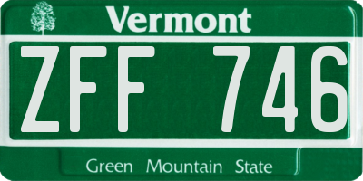 VT license plate ZFF746