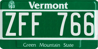 VT license plate ZFF766