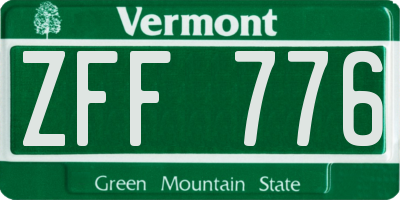 VT license plate ZFF776