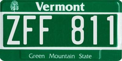 VT license plate ZFF811