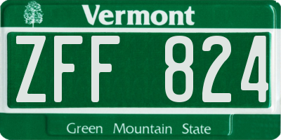 VT license plate ZFF824