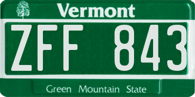 VT license plate ZFF843