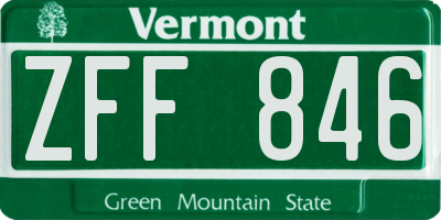 VT license plate ZFF846