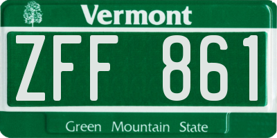 VT license plate ZFF861
